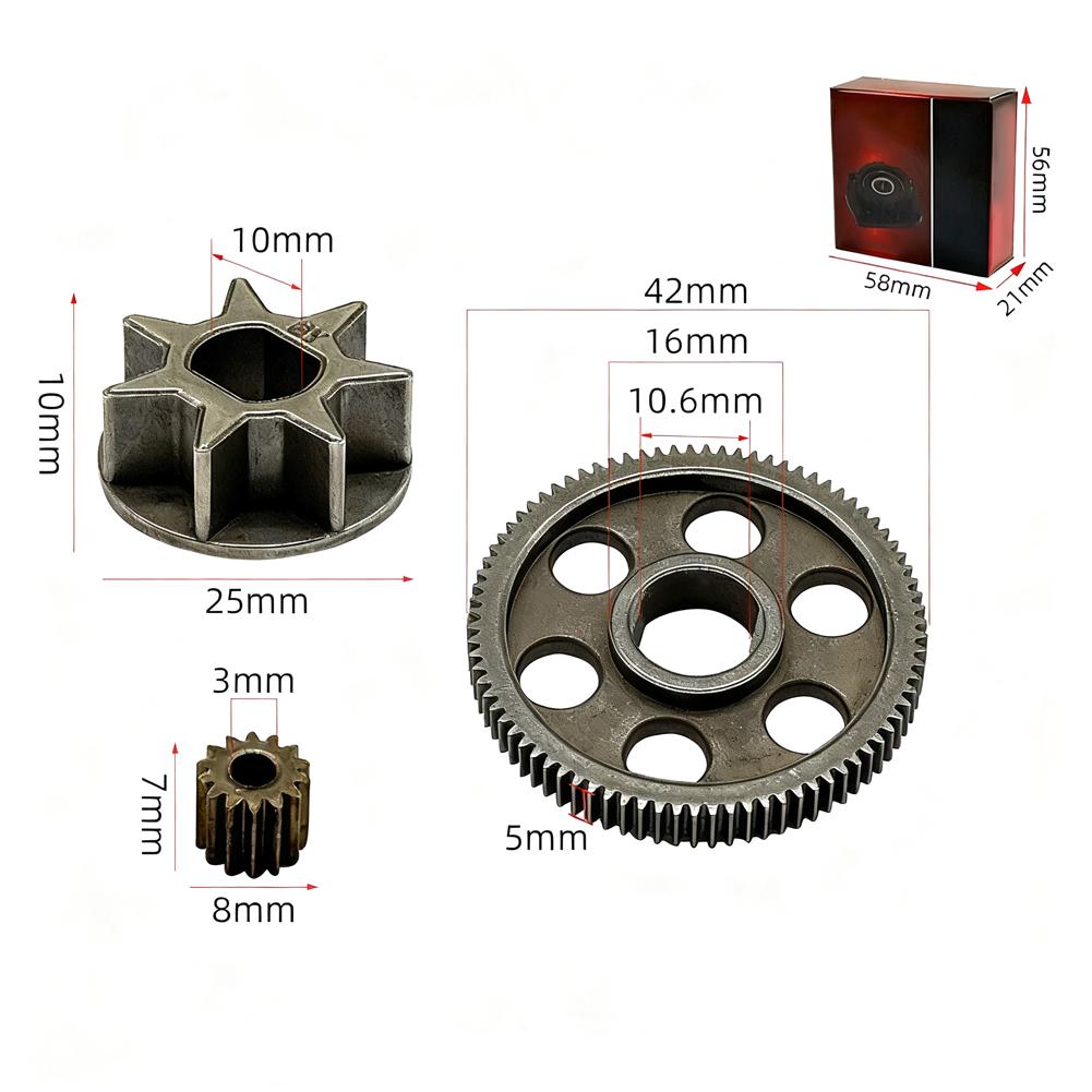 3pcs Motor Drive Sprocket Electric Chain Saw Gear For Rechargeable Logging Saw Lithium Chain Saw Electric Chain Saw Accessories