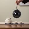 Ru Ware Panda Travel Tea Set: Portable Outdoor Kung Fu Set with One Pot and Three Cups