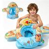 Inflatable Airplane Shaped Floating Pool Ring with Steering Wheel for Water Play and Swimming Safety Suitable for Kids and Toddlers