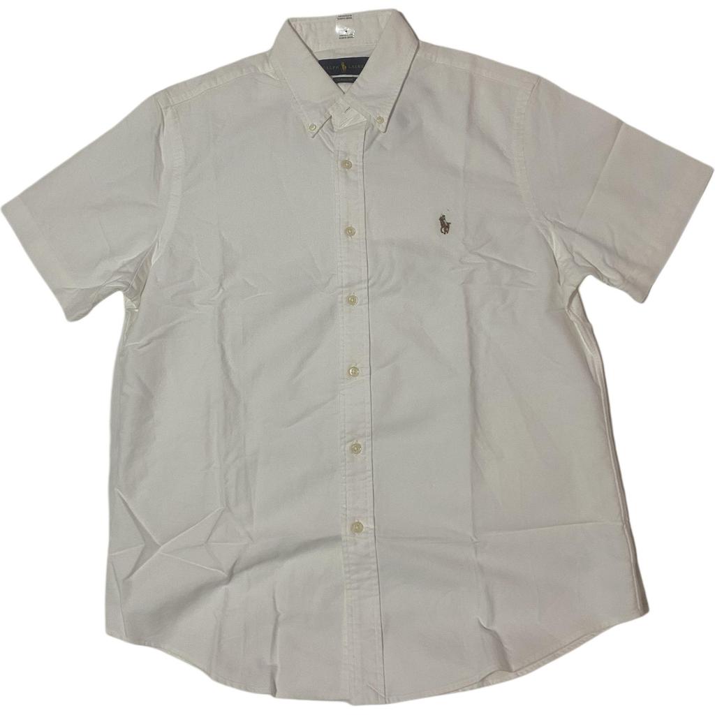 Polo Ralph Lauren Solid Color Polo Collar Single-Breasted Shirt Men Shirts White 710745385-002