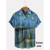 Men Shirts 3d Geometric Art Colorful Abstract Oil Painting Printed Men's Short Sleeve Shirts Fashion Unisex Hawaiian Button Top