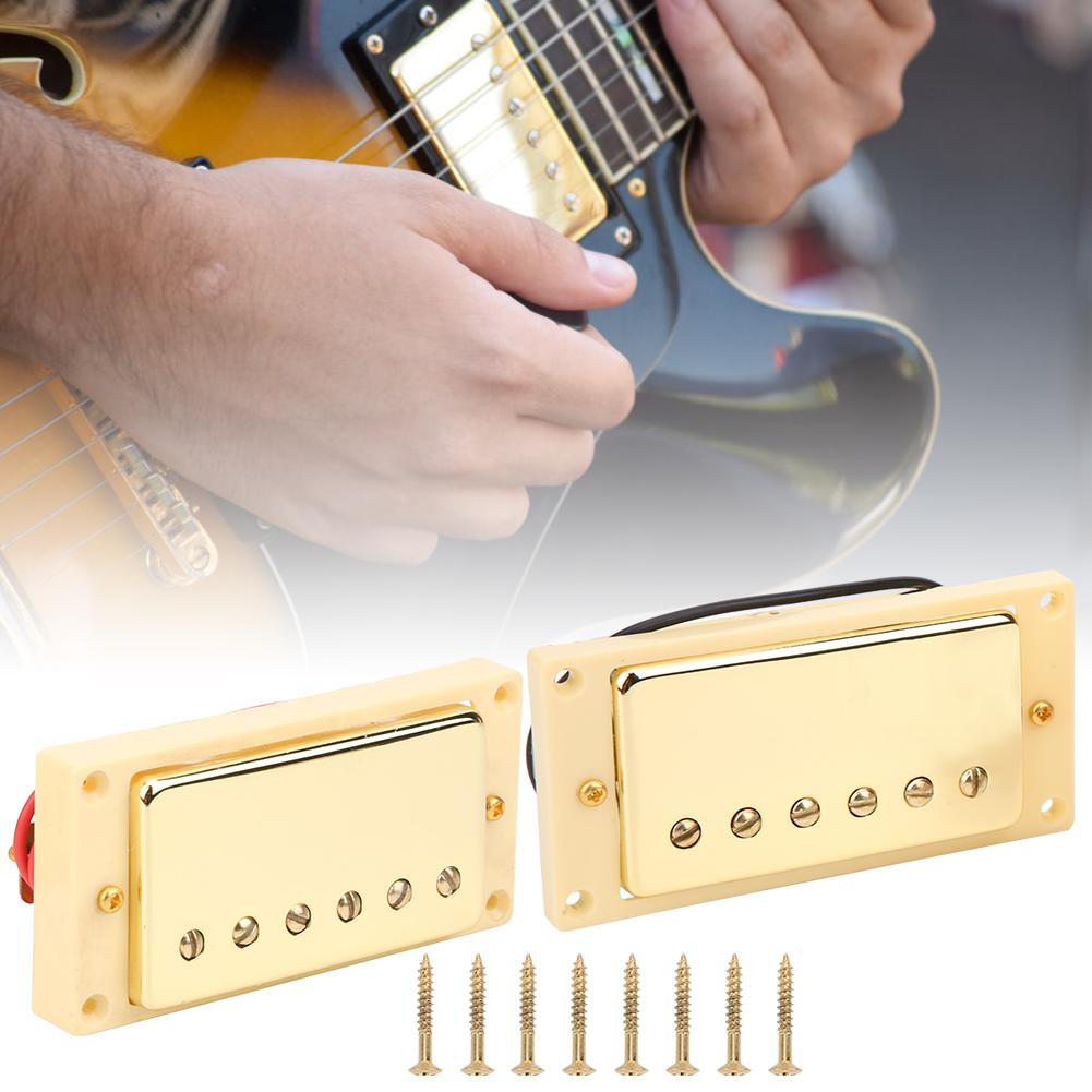 2 Stück Set E-Gitarren Tonabnehmer Magnet Keramik für LP Profi Gitarrist mit 8 Schrauben Gelb