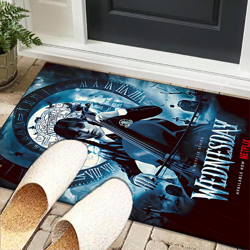 Wednes-day Gothic Family Reunion Office Rug Chair Mat, Game Carpet, Suitable for Front Door, Bedroom, Living Room, Desk, Holiday Gift