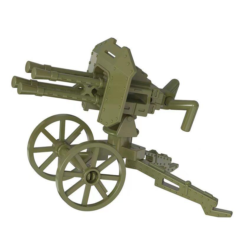 Assembled Building Block Minifigures Accessories Weapon Piece Mountain Cannon Maxine Quadruple Machine Gun Model Howitzer Military Toy