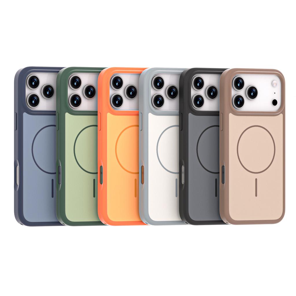 Applicable To Apple iPhone1716promax Mobile Phone Case Matte Two-in-one Skin Feeling Samsung S2 Orange Magnetic Suction Case
