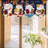 Cartoon Cat Triangle Flag Curtain Noren Partition Flag Kitchen Short Door Curtain Restaurant Kitchen Decoration Hanging Curtain
