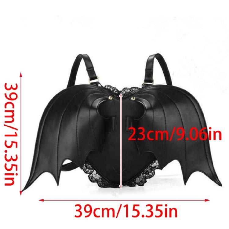 Zaino in Pizzo Trendy ad Ali di Pipistrello Rucksack in PU Daypack Gotico per Shopping e Appuntamenti