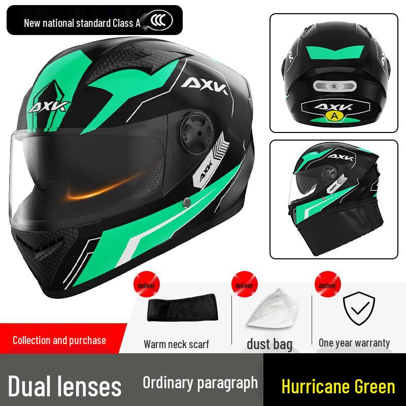 Certified Electric Motorcycle Helmet - Unisex Full Face, All-Season, Winter Warm, Safety Helmet