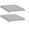 Set of 2 Garden Chair Cushions, Chair Pads 50 X 50 Cm, High-density Foam, Non-slip 50x50 Cm Grey