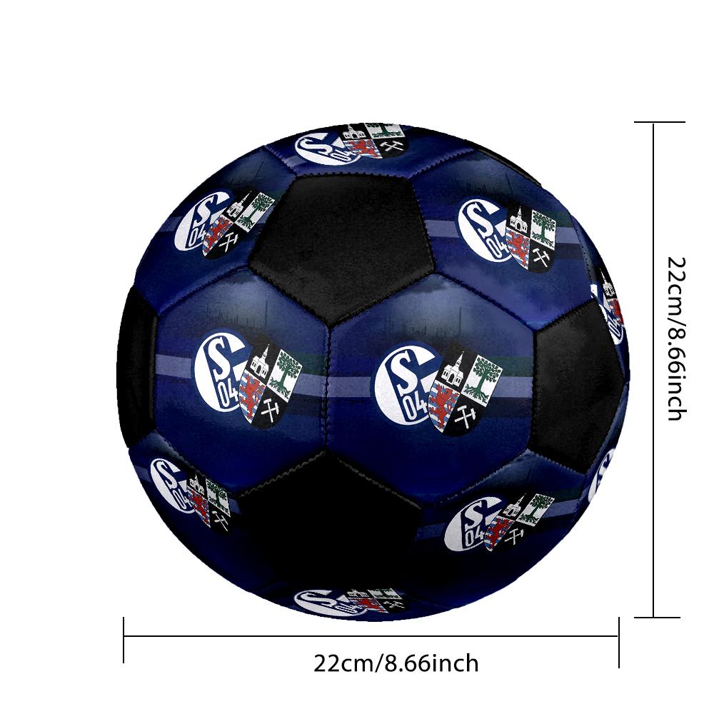 SIZE 5 FC Schalke 04 Soccer Ball Colorful All Ages Machine Stitched PVC Competition Ready Durable High-Bounce
