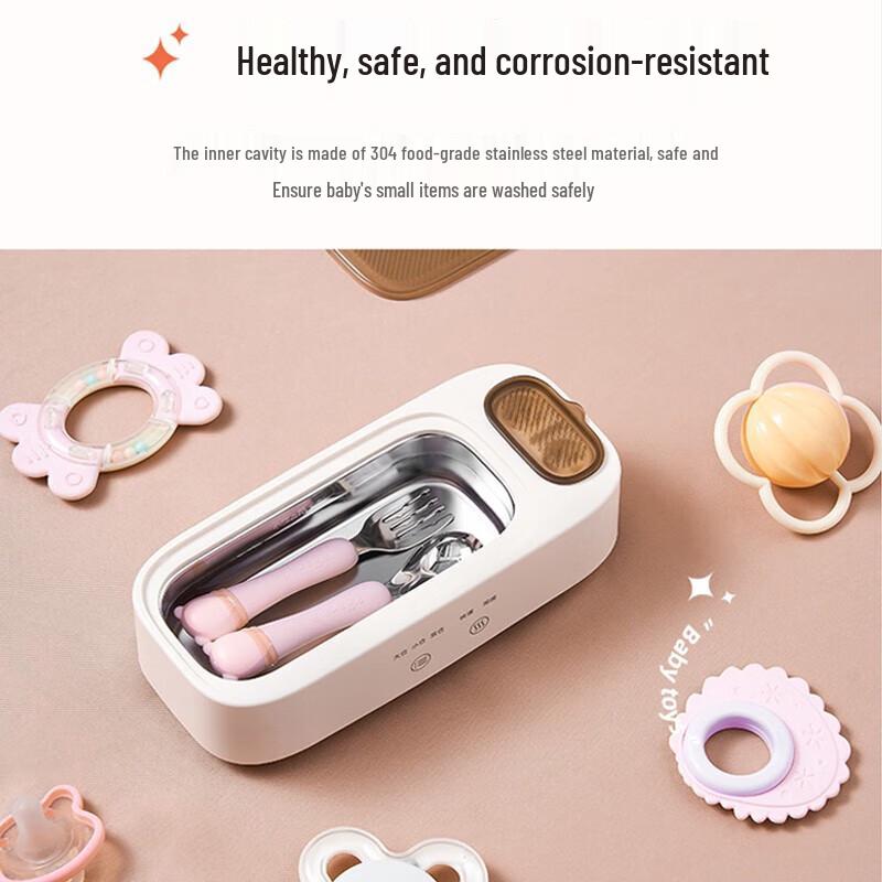 Bear Dual-Bin Ultrasonic Glasses & Contact Lens Cleaner CN plug (adapter included)