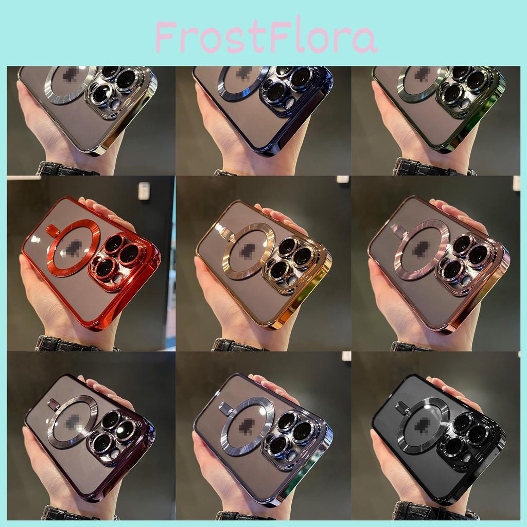 Iphone For 15 Promax Magnetic Plating Clear Wireless Charging Cover Shockproof
