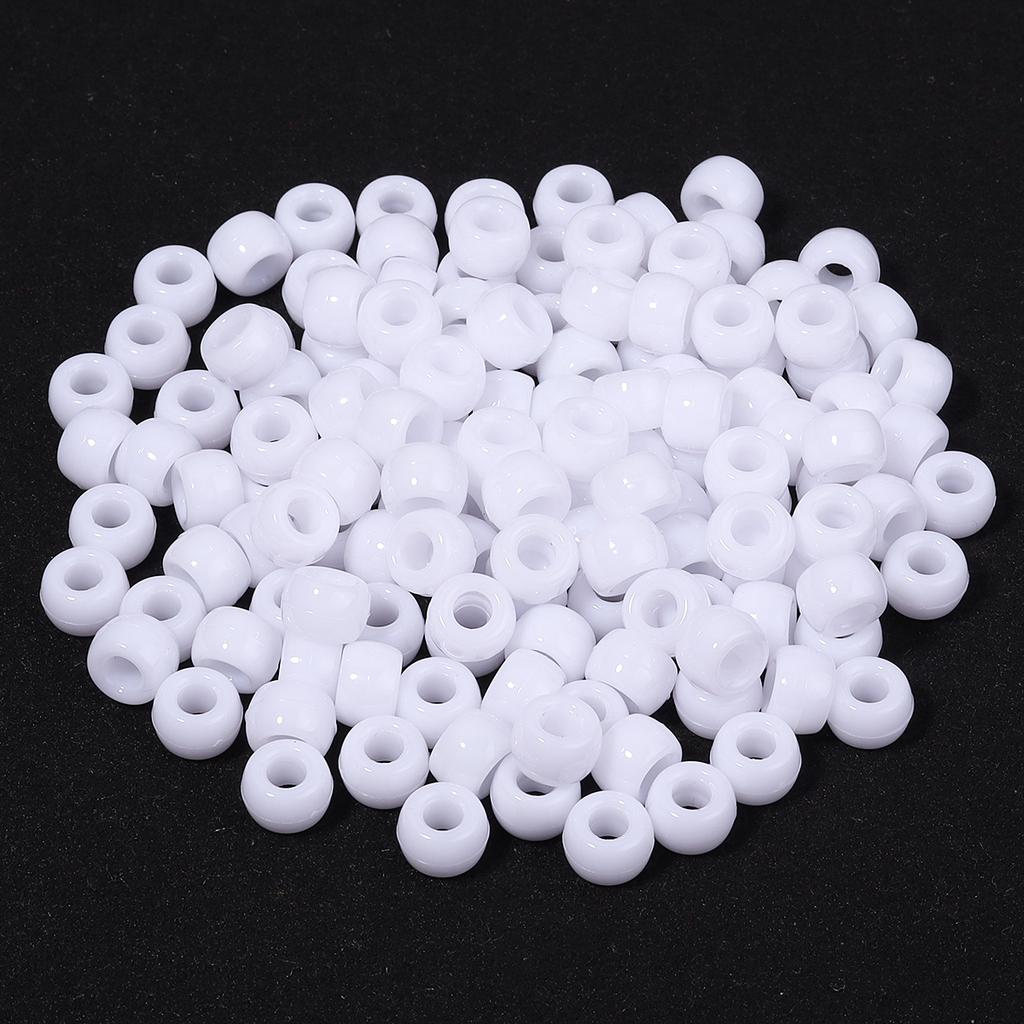 200pcs/lot 9mm Mix Color Acrylic Beads 4mm Big Hole Round Loose Beads For Jewelry Making DIY Necklace Bracelet Craft Accessories