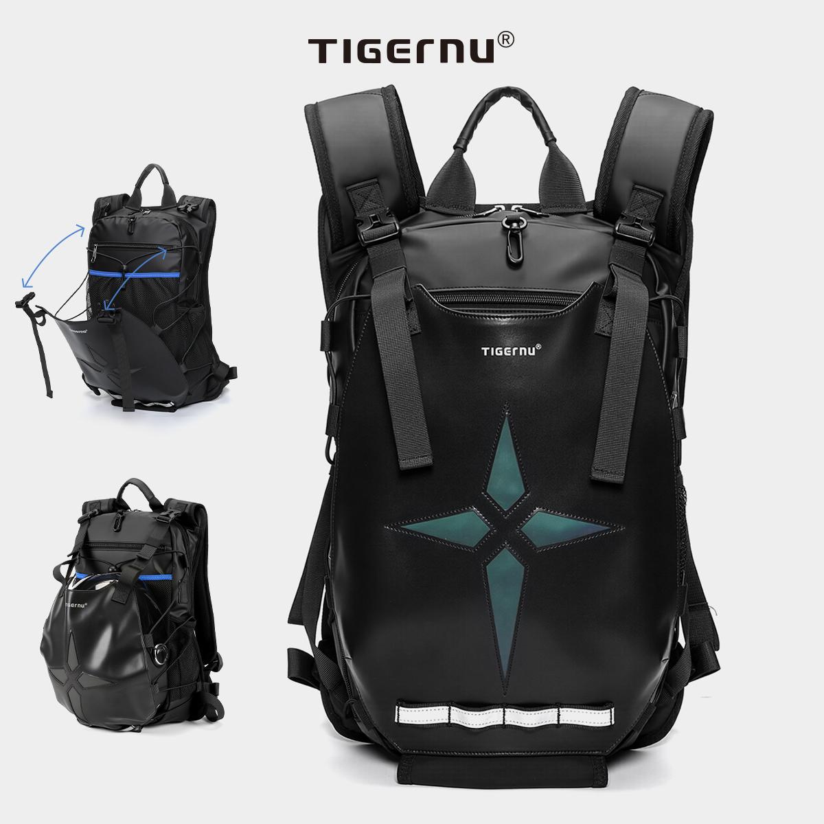 

Tigernu Cycling Backpacks Men Waterproof Bicycle Bags Motor Bags Sport Bike Backpacks Storage Helmet Pack With Reflective Strap чёрный