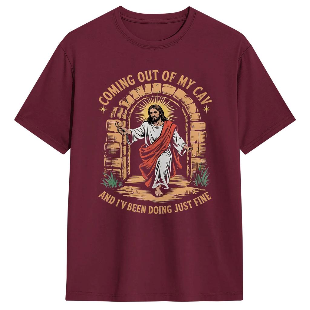 Couple T Shirt Coming Out Of My Cave The Jesus Resurrection Easter Tshirts Trending Summer Tee Shirt Vintage Cotton