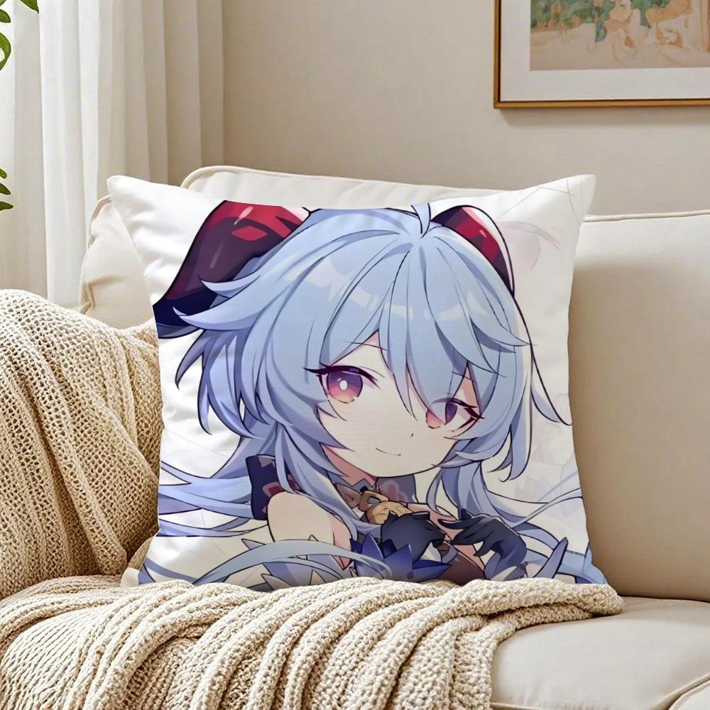 Cute Popular Game HHonkai IImpact Cushion Cover Linen Pillowcase Soft for Sofa Bed Home Room Decor