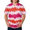 Unisex V Neck Short Sleeve Printed Scrub Top with Pocket and Tie Dye Pattern for Uniform