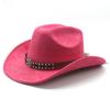 Suede Men'S And Women'S Woolen Denim Jazz Felt Hat Ethnic Style Decorative Curled Top Hat Tibetan Sunshade Sun Protection Hat