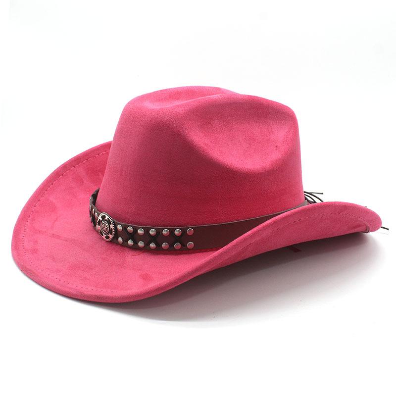Suede Men'S And Women'S Woolen Denim Jazz Felt Hat Ethnic Style Decorative Curled Top Hat Tibetan Sunshade Sun Protection Hat