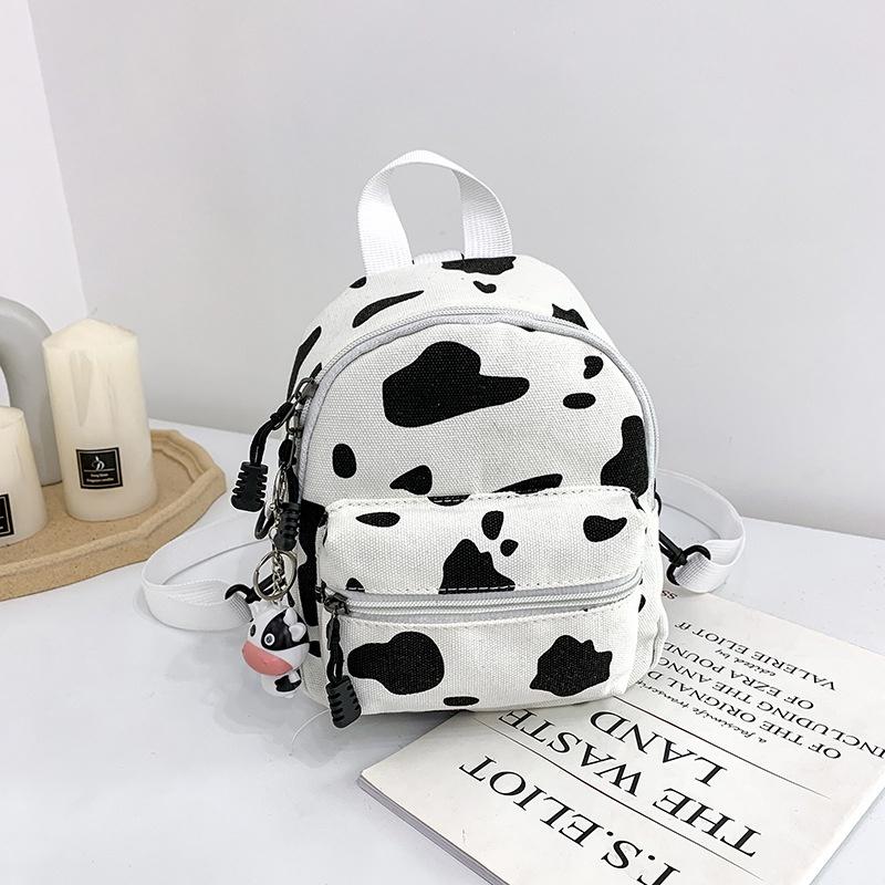 IELGY Harajuku style schoolbag female cow pattern canvas bag Korean backpack