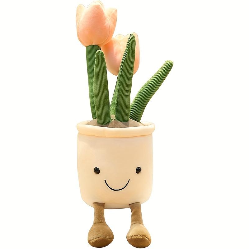 Blumen-Stofftier 35cm - Mehrfarbiges weiches Plüschtier, Niedliche Schreibtischdekoration, Geschenk für Pflanzenliebhaber, Kuscheltier für Kinder 1pc