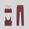 LULU Original Three-Piece Yoga Set: Beautiful Back Y/U-Shaped Vest & Quick-Dry, Breathable Nine-Point Pants for Women