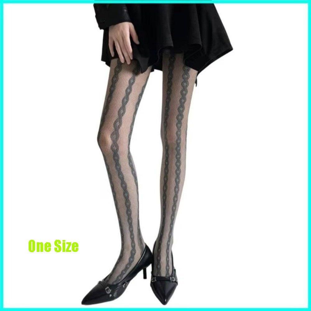 Personality Thin Floral Lace Tights Sexy Breathable Hollow Out Pantyhose High Elastic Silk Pantyhose Daily Wear