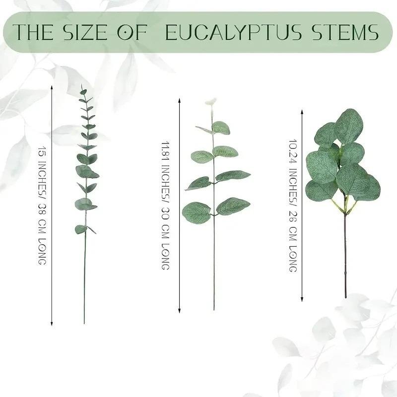 5/10Pcs Artificial Eucalyptus Leaves Stems Leaf Plant Fake Flowers for Home Decor Garden Wedding Decoration Bouquets Vase Floral