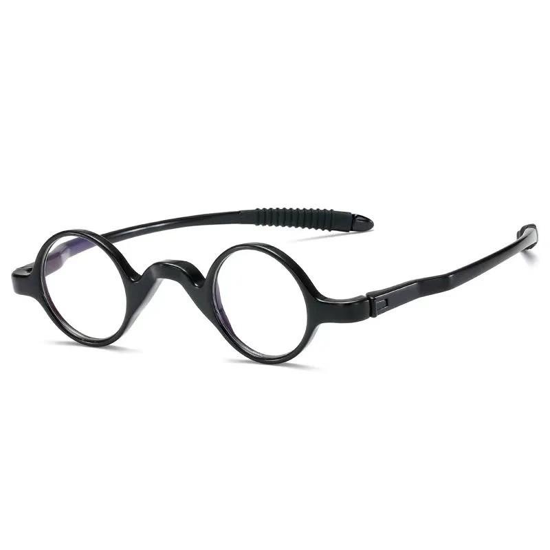 

Round Small Frame Reading Glasses Men Women Tr90 Frame Retro Anti Blue Round Eyewear Women Glasses for Reading +100 degrees чорний