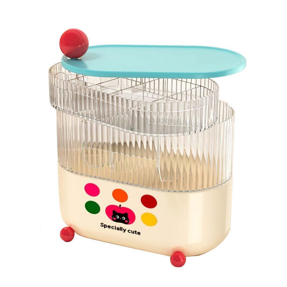 Dustproof Eye Shadow Storage Box Plastic Earrings Ring Box Rotatable Makeup Brush Holder  Vanity