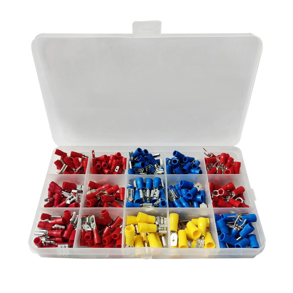 280PCS  Insulated Wire Electrical Connectors Ring Folk Spade Butt Splices for Marine Car Wires Scientific Projects