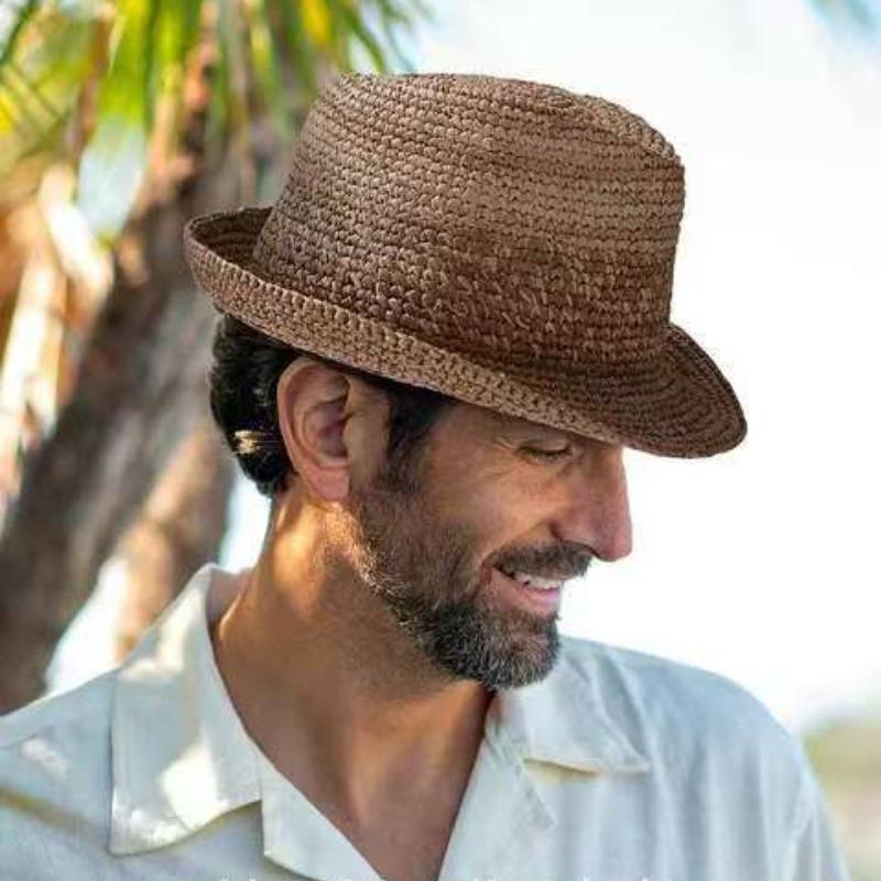 Neue natürliche Raffia Jazz Sonnenhüte für Damen und Herren Sommer Handgewebter Strohhut Mode Sonnenschutz Sonnenschutz Strandhut Panama
