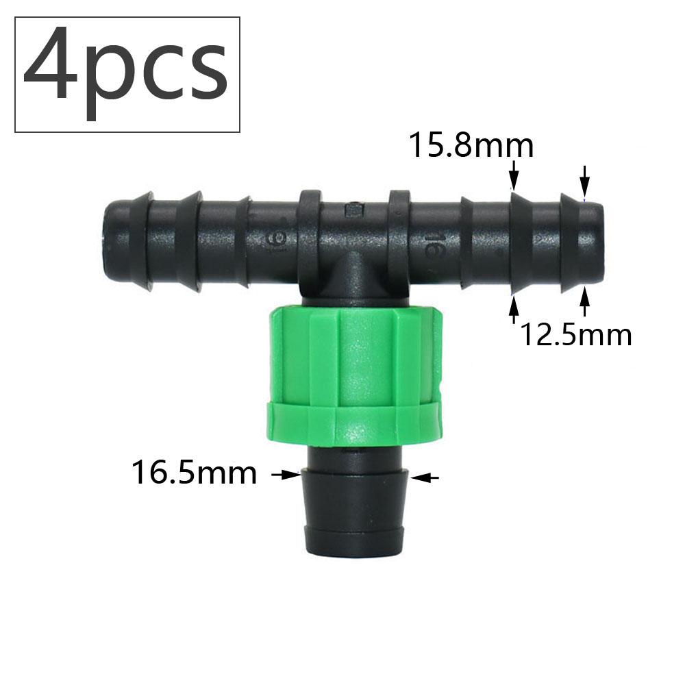 16mm 5/8'' Nastro per Irrigazione a Goccia Valvola di Intercettazione Gomito Raccordo a T Tappo Terminale Connettore a Blocco Filettato Tubo per Irrigazione da Giardino Giunti per Tubo Flessibile