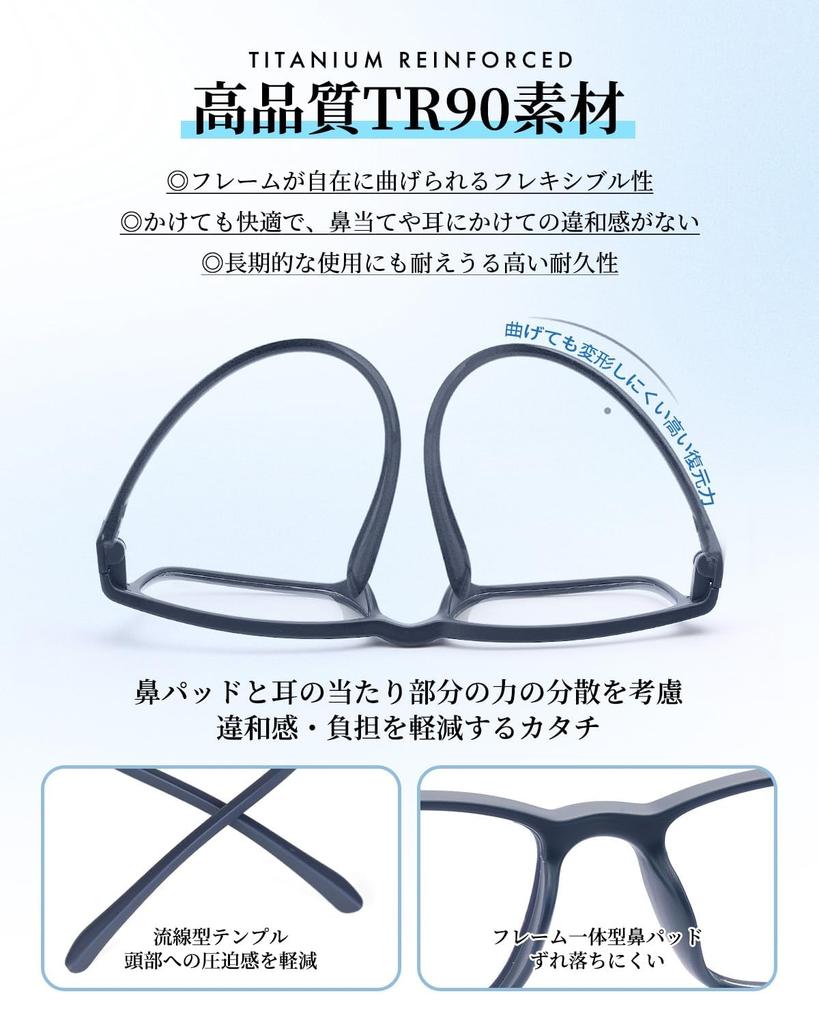 Reading Senior Stylish Reading and Thin Aspheric Blue Light UV Compact Case Magnification [GO!GRM] Glasses, Glasses, Glasses, Ultra-lightweight, Men's