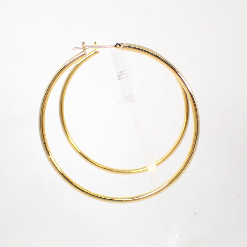 [Used] K18YG Hoop Earrings/j59-4