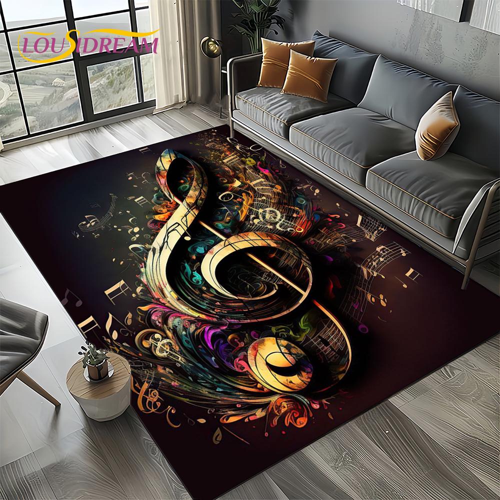 Note Music Colorful Musical Score Cartoon Dream Carpet Rug for Living Room Bedroom Home Sofa Decoration,Kid Non-slip Floor Mat