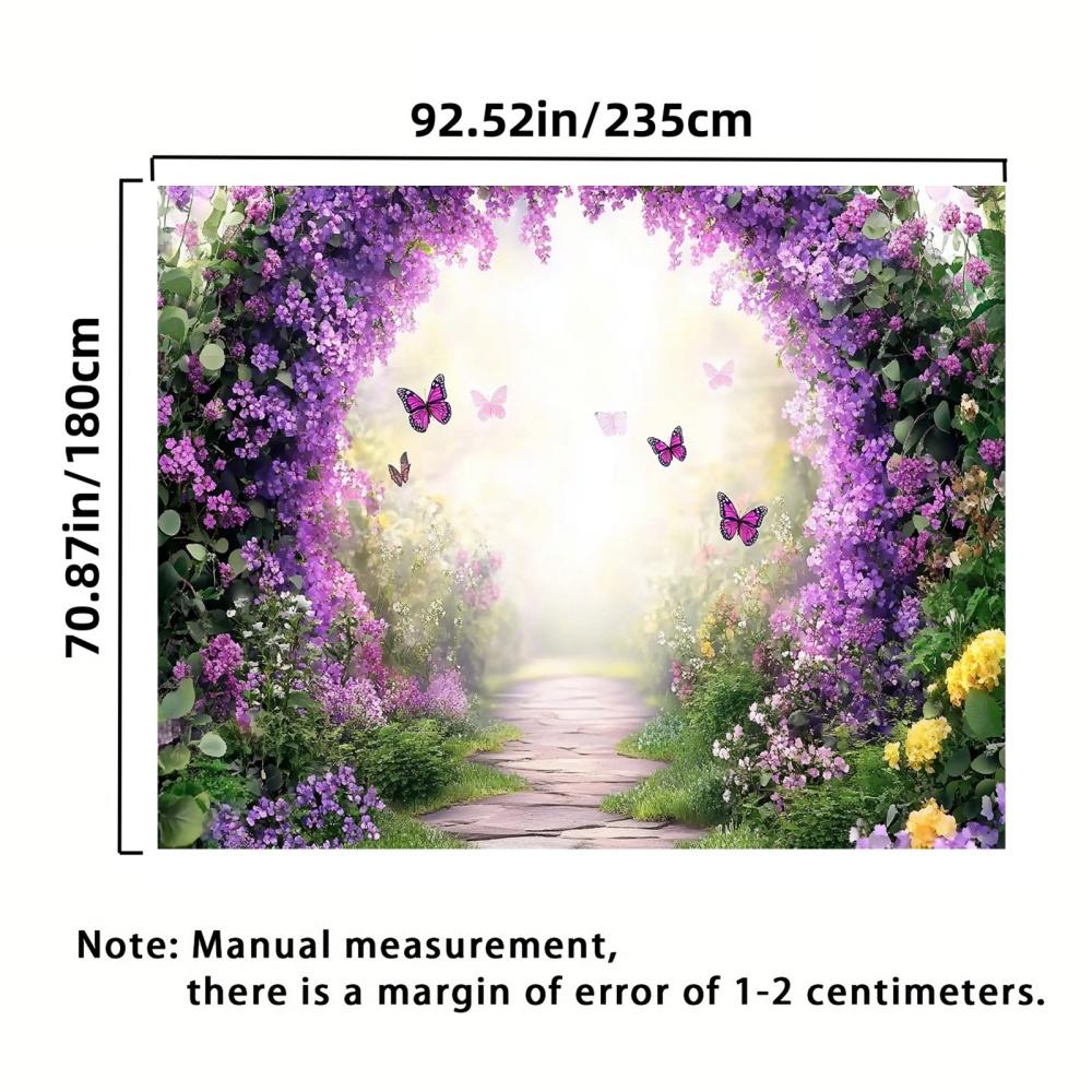 2D 1 Piece of Spring-themed Garden Backdrop Fabric Polyester Banner Suitable for Weddings Anniversaries and Festivals