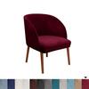 Velvet Semi-Circular Dining Chair Cover with Elastic Arc Design
