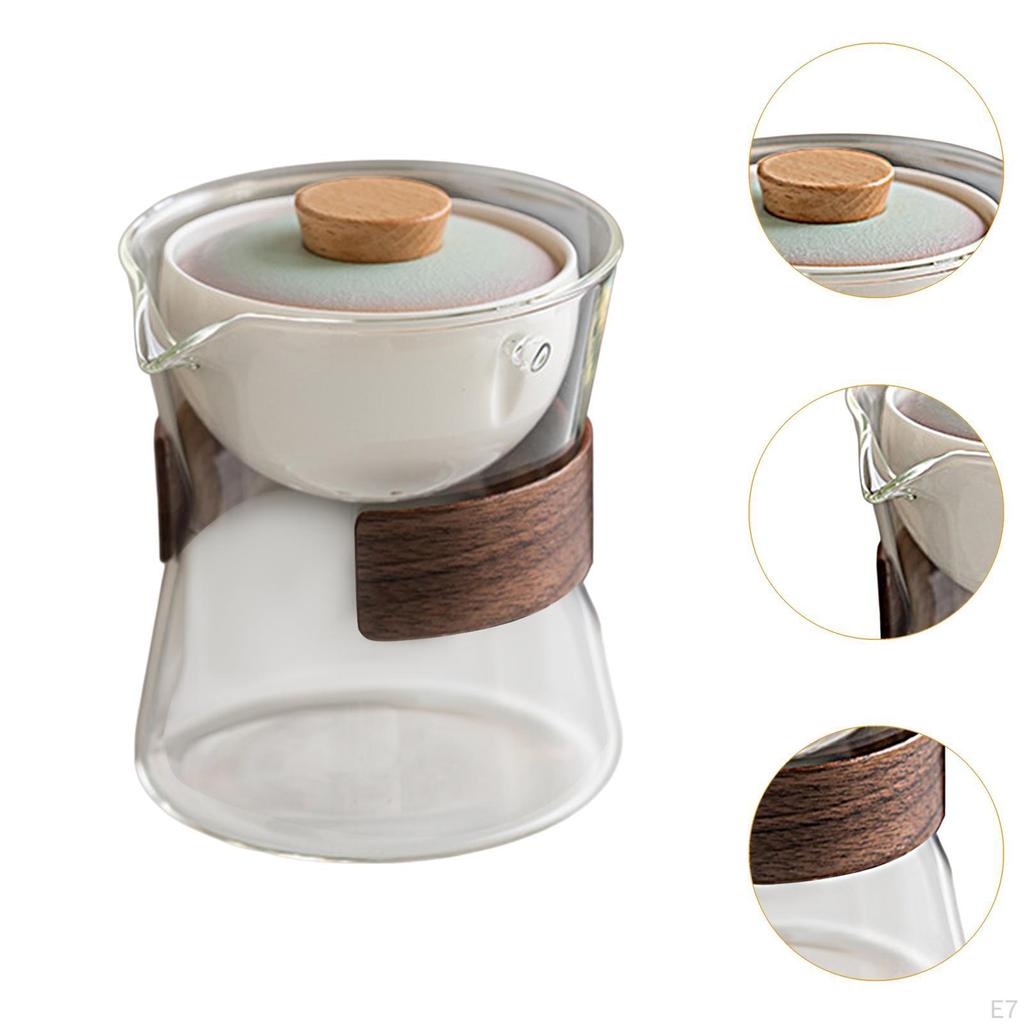 Glass Teapot Blooming & Loose Leaf Dinnerware Removable Portable Tea Kettle Gong Fu