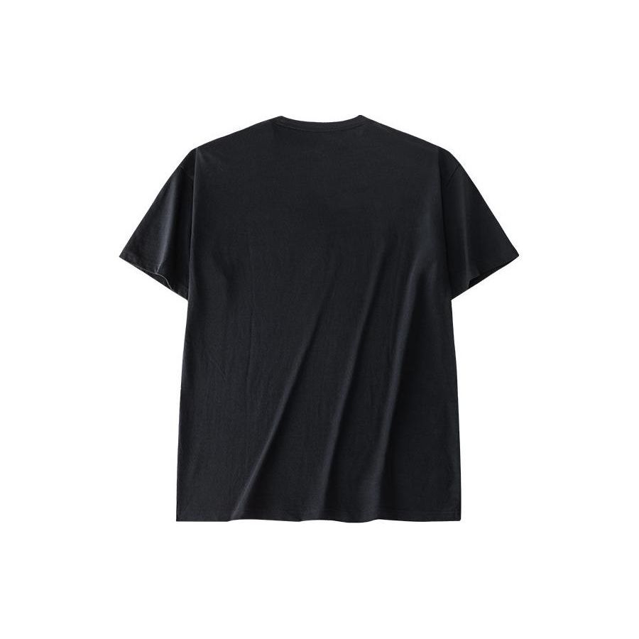 Anta Solid Color Loose Fit Round Neck Short Sleeve Drop Shoulder T-Shirt Men Tops Black 972428109-4