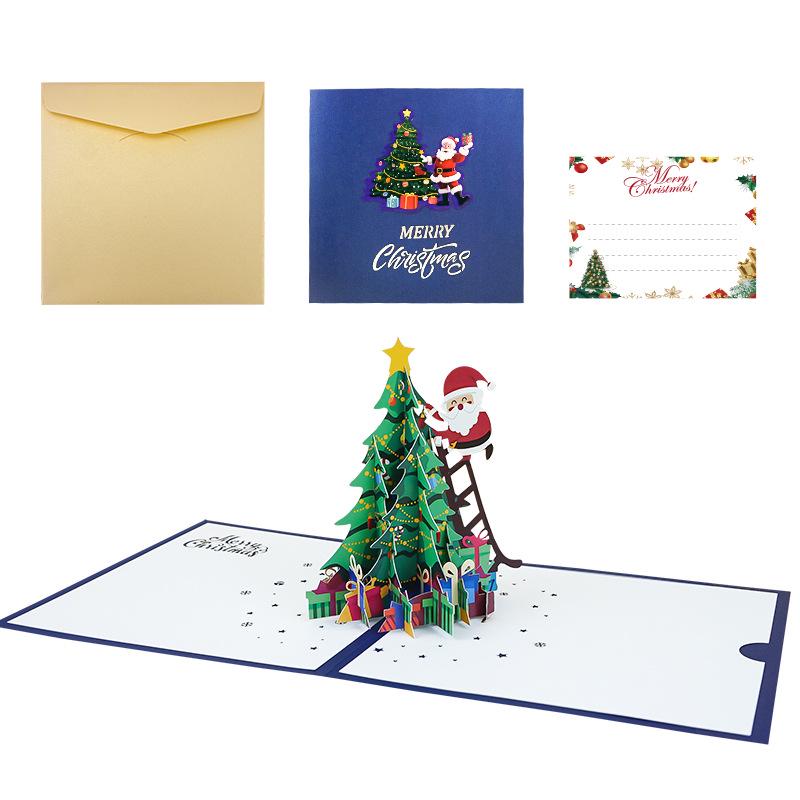 3D Pop-up Christmas Card with Custom Envelope and Hot Stamping