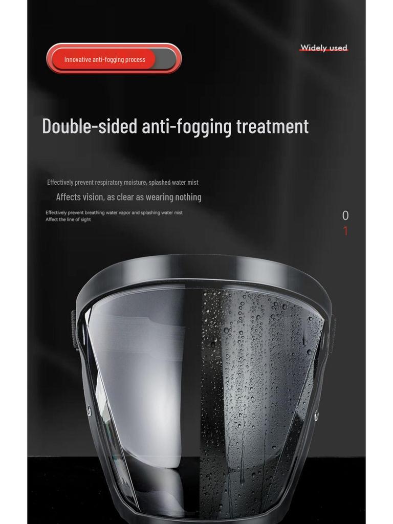 Full Face Shield for Pesticide Spraying, Industrial Grinding, Cutting, Anti-Fog, Dustproof, Oil Smoke Protection, High Transparency.