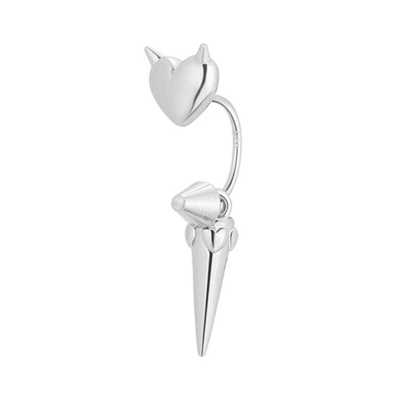 Fashion Forward Heart Wing Ear Studs Gothic Love Heart Ear Bone Studs Little Devil Punk Fashion Ear Jewelry for Women 1