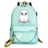 Anime Cloud Print USB Backpack for Teens Students Casual Large Capacity Travel Daypack