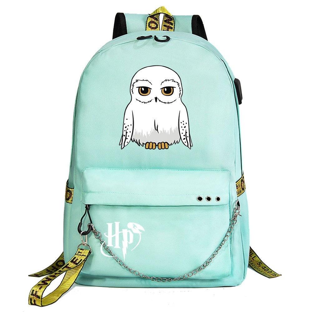 Anime Cloud Print USB Backpack for Teens Students Casual Large Capacity Travel Daypack