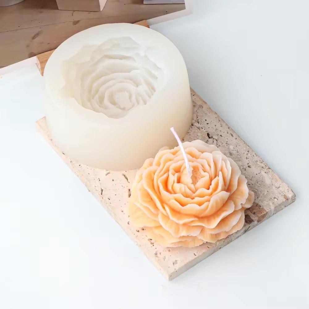 Peony Candle Silicone Mold Rose Shape Plaster Resin Making Tool DIY Flower Valentine Gift Candlelight Dinner Handmade Gift