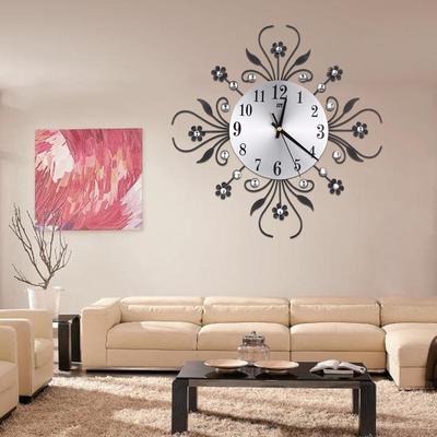 3D Wall Clock Diamonds Non-Ticking Silent Dazzling Clock For Home