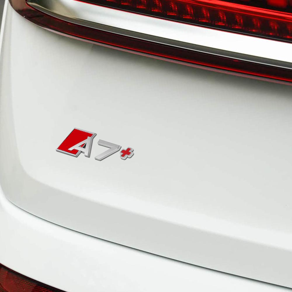 1PC 3D Aluminum Car Rear Trunk Logo Tail Badge Sticker Decal For AUDI A3 A4 A5 A6 A7 A8 A3+ A4+ A5+ A6+ A7+ A8+ Letters Emblem