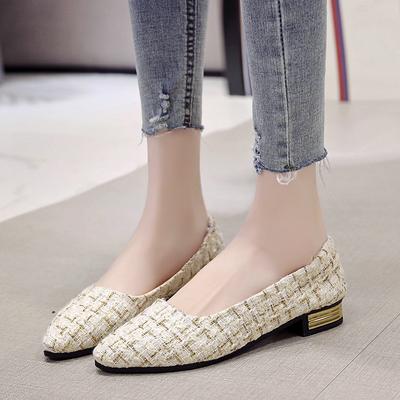 Zapatos Planos para Mujer Slip On Planos Punta Dorada Casual Zapatos de Cuadros Náuticos Tacones Metálicos Zapatos Femeninos Calzado Poco Profundo para Damas Talla 42