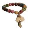 Colorful Rainbow Lotus Orchid Pendant Beaded Bracelet for Women - Summer Niche Design for Girlfriends & Besties